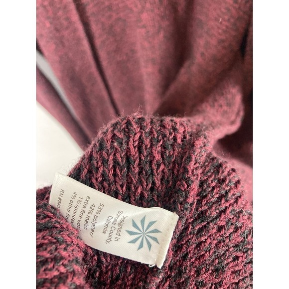 Athleta Chevron Shaker Stitch Wrap, Bell Burgundy Size Medium - Picture 7 of 9